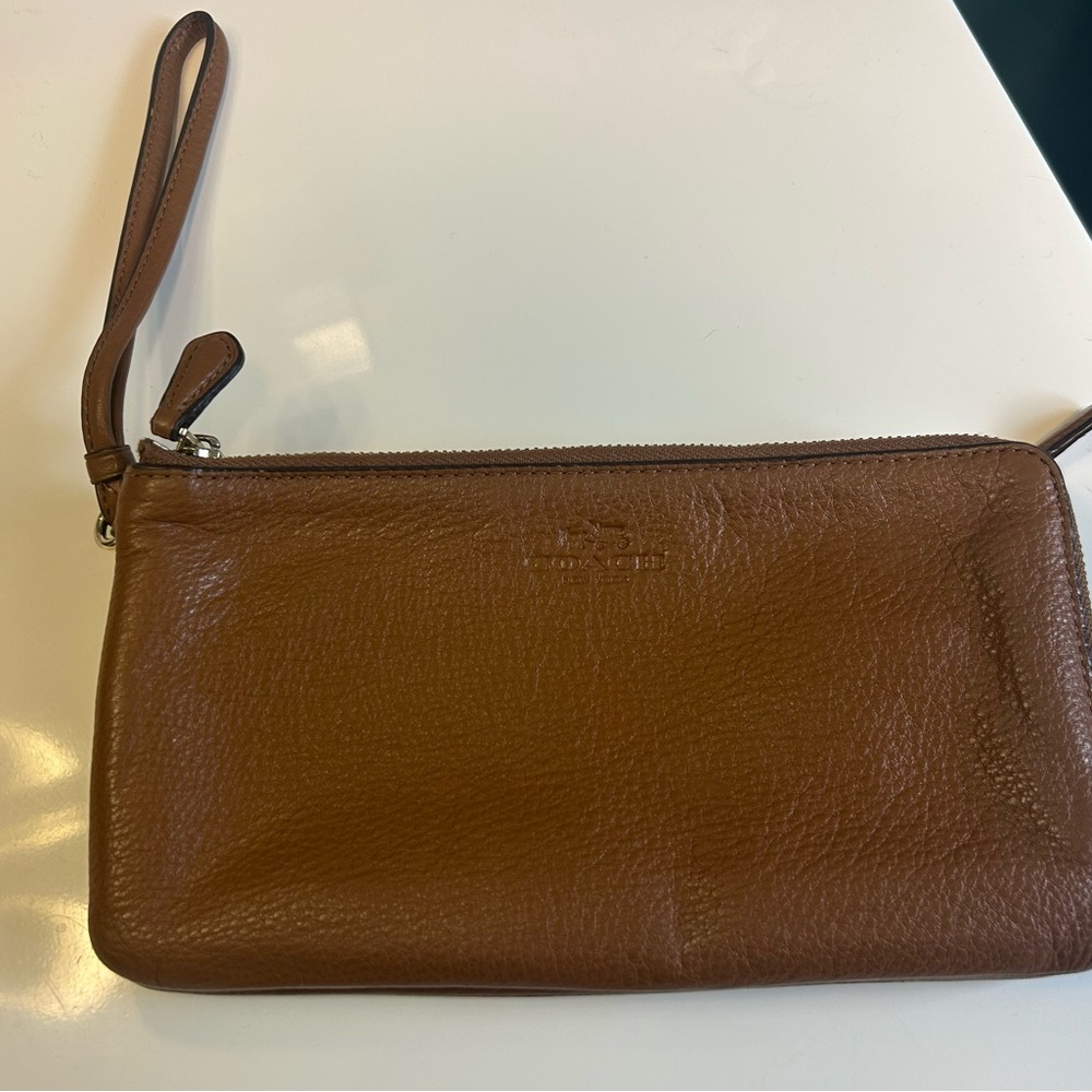 Coach Brown Leather Wristlet